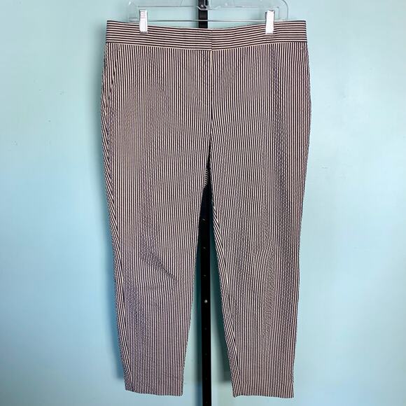 Ann Taylor Seersucker Devin Fit Ankle Pant Size 10 - Picture 2 of 8